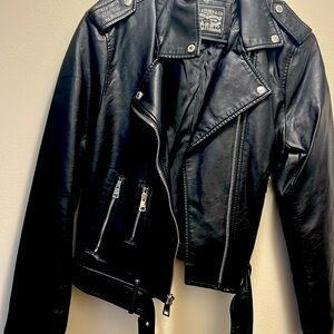 Black leather jacket